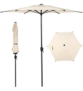 Abba Patio 7.5FT Lyon Outdoor Patio Umbrella Outdoor Table Umbrella with Push Button Tilt and Cra...