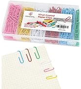PAPERPAL Colorful Vinyl Coated Paper Clips, 540 Paperclips Per Box Jumbo & #1 Sizes Assorted Colo...