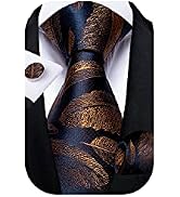 DiBanGu Paisley Mens Tie Set Silk Woven Jacquard Necktie and Pocket Square Cufflinks Gift Set For...