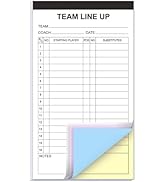 Baseball/Softball Lineup Cards, 4 Part Carbonless, 32 Player Roster Line up Sheets for Coaches, T...