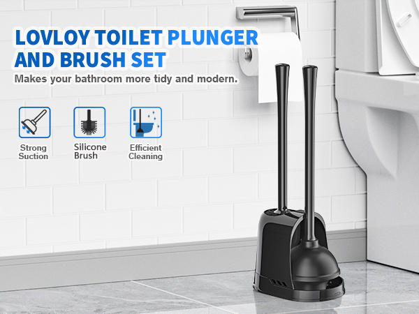 toilet plunger and brush set