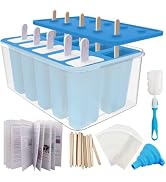 Miaowoof Homemade Popsicle Molds, Silicone Ice Popsicle Maker Non-BPA, with 50 Sticks, 50 Bags, 1...