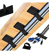 vorona Cable Management Under Desk, Up to 15 Cord, 41 PCS Enhanced Wire Holder Cord Organizer, Ad...