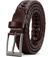 DOOPAI Mens Belts, Braided Leather Dress Belt,Woven Braided Belts for Gift Men Casual Jeans Golf