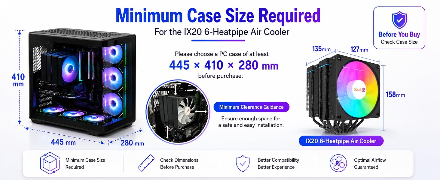 Please check your PC case dimensions before purchasing.