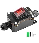 OELFFOW Waterproof On Off Toggle Switch Double Outlet with Red Light Rocker Button Inline Cord Sw...