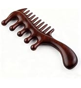 2 in 1 Wooden Comb for Scalp Massage Hair Growth, Wide & Fine Tooth Comb for Stress Relief, Gua S...