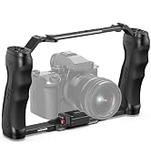 NEEWER Video Camera Cage Rig with Arca Type Quick Release Plate, Dual Grips, 3/8