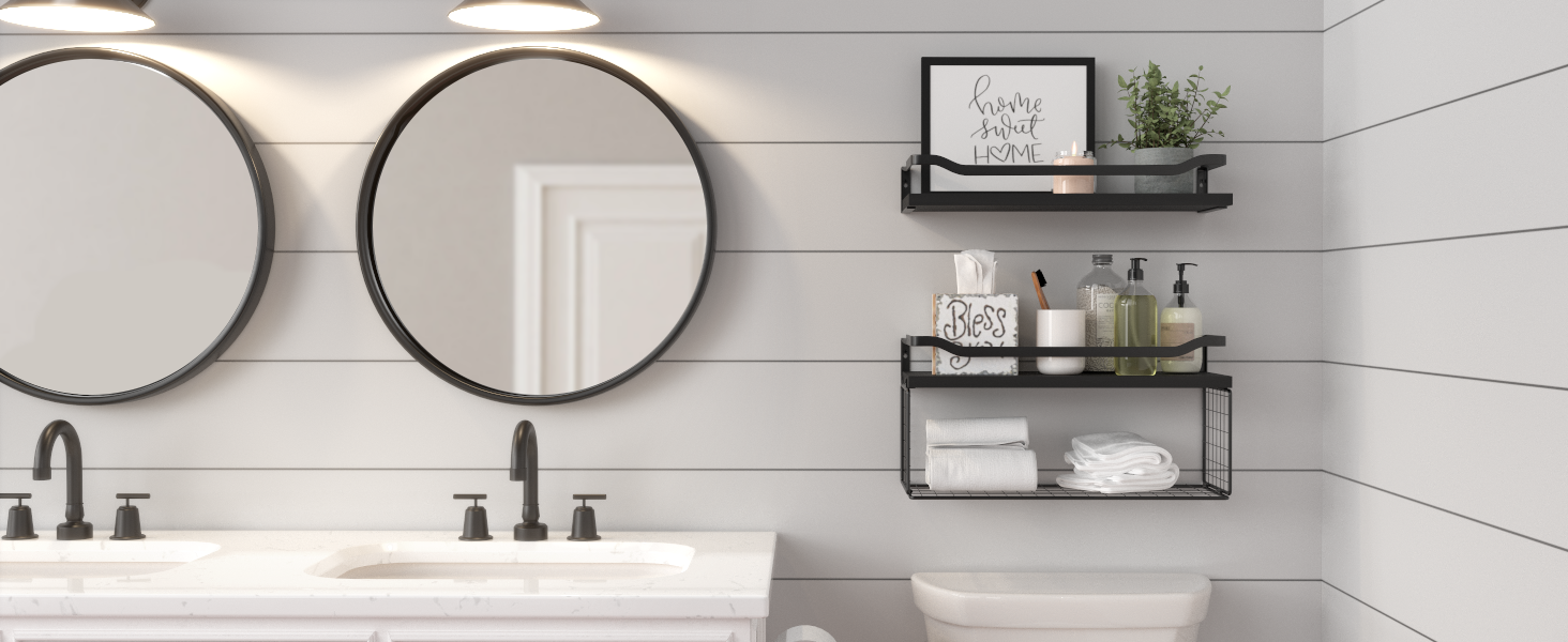 bathroom shelves