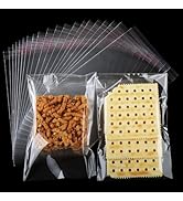 200Pcs Cookie Bags, Self Sealing Cellophane Bags 5x7 Inches, Resealable Treat Bags for Cookies, a...