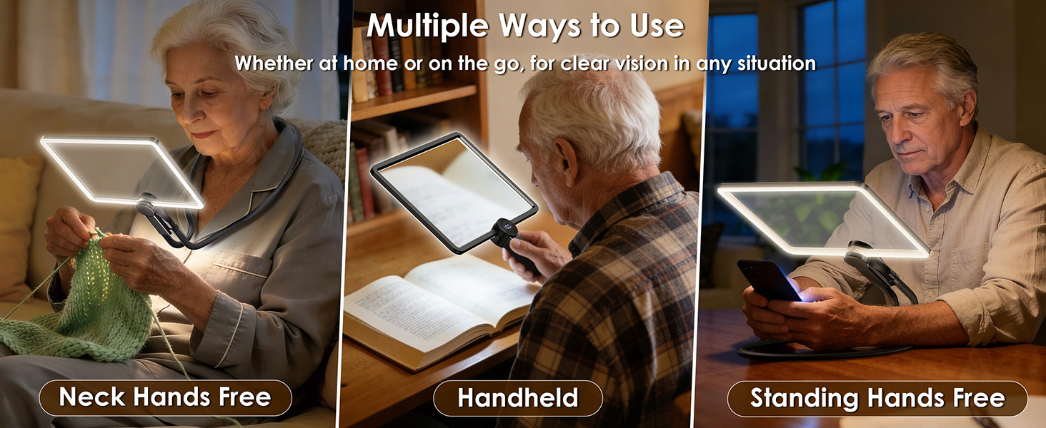 magnifying glasses with light neck