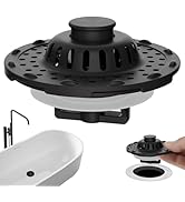 Universal Bathtub Drain Stopper with Visible Top Strainer, Shower Drain Hair Catcher Tub Stopper,...