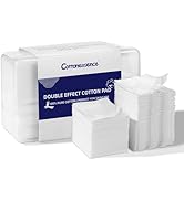 Square Cotton Pads for Face (475 Count) - 100% Pure Cotton, Soft Lint-Free Makeup Remover Pads fo...