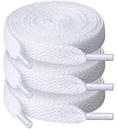 UpUGo 3 Pair Flat Shoe laces, 5/16" Wide Shoelaces for Athletic Running Sneakers Shoes Boot Strings