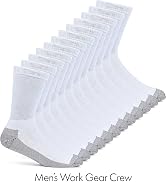 Fruit of the Loom Men’s Work Gear Cushioned Crew Socks 10 Pair