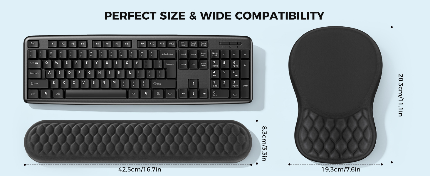 ergonomic keyboard wirst rest and mouse pad set