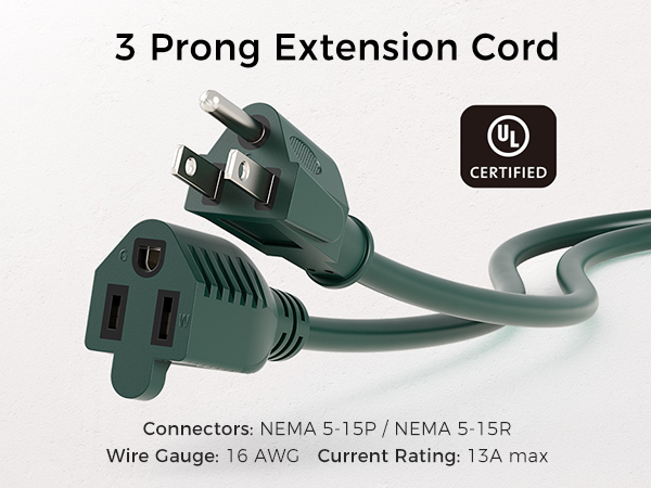 16 AWG Heavy Duty Power Extension Cord