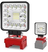 T-SUN 55W Work Light for Milwaukee 18V/20V Battery(Not Included), Cordless Portbale LED Light wit...