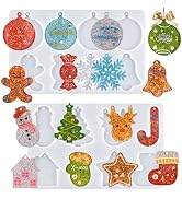 Actvty Christmas Resin Molds, 2 PCS Christmas Ornaments Silicone Molds for Epoxy Resin, 16 Caviti...
