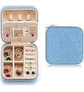 ZPROW Denim Travel Jewelry Case, Travel Jewelry Organizer, Jewelry Travel Case, Travel Jewelry Bo...