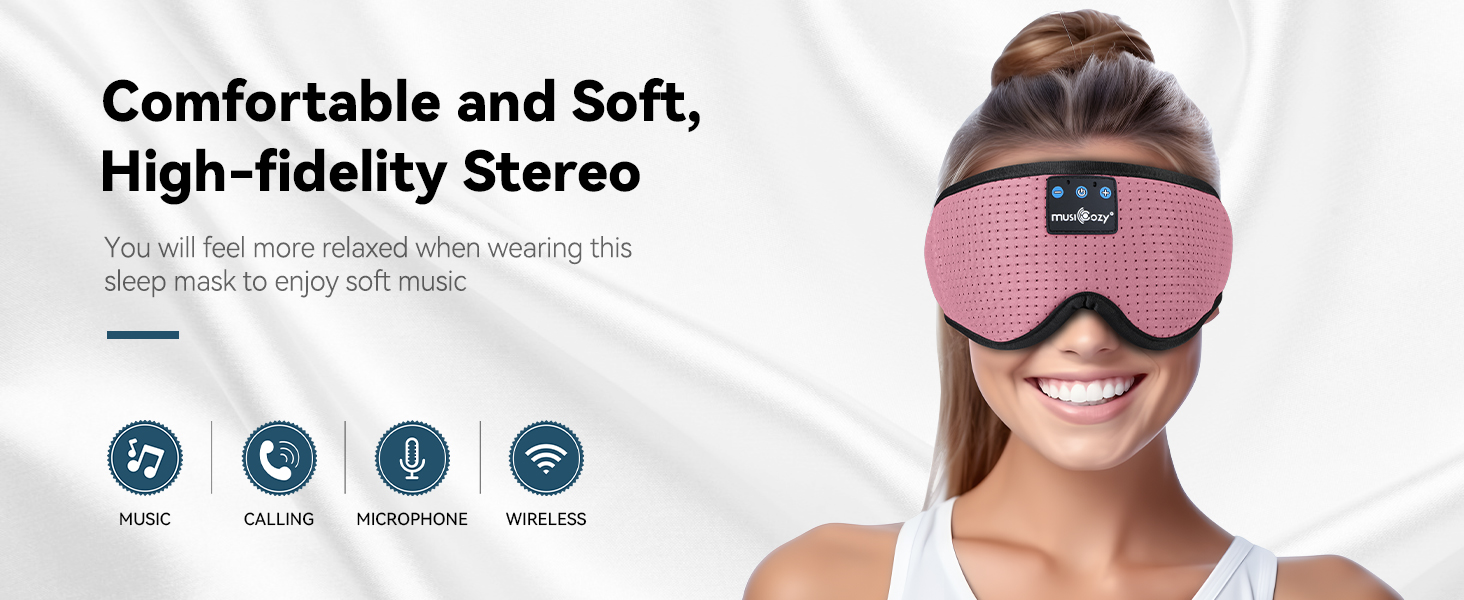sleep headphones bluetooth sleep eye mask headphones headband for side sleepers cool gadgets gift