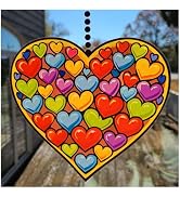 Valentines Day Rainbow Hearts Window Cling Decal Decorations & Home Decor. Multicolor Pride Heart...