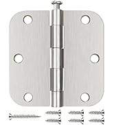 6 Pack Nickel Door Hinges Brushed Nickel 3 1/2 Interior Door Hinges Satin Nickel 3.5 Inch with 5/...