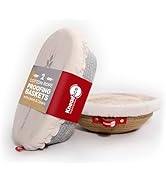 KneadAce Cotton Rope Banneton Bread Proofing Basket Set, Oval & Round Bread Baskets with Liners &...