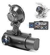 Dash Cam Front Rear and Inside 1080P Three Channels with IR Night Vision Car Camera Three Way Tri...