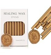 YOLAKIS Glue Gun Wax Seal Sticks 20pcs Antique Gold Sealing Wax Sticks for Wax Seal Stamp Great f...