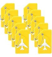 10 Pack Silicone Luggage Tag for Suitcases with Stainless Loop, TSA Approved, Privacy Protection ...