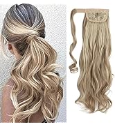 CJL HAIR 22" Ponytail Extension Long Dirty Blonde Pony Tail Wrap Around Clip in Hair Extensions C...