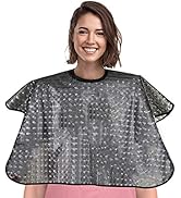YELEGAI Waterproof unisex-adult Hair Dye Cape,Short Comb-Out Capes for Hair Stylist,Makeup Apron ...