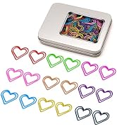 Haowuliao 100 Pcs Mix Colored Heart Paper Clips, Heart Lovers Gift for Women