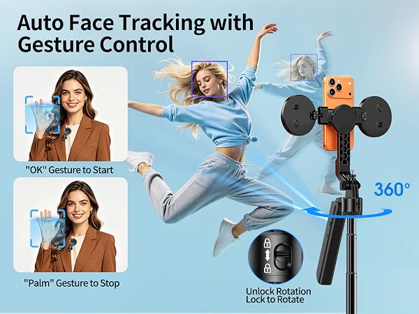 Auto Face Tracking with Gesture Control