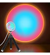 Sunset Lamp, Tripod Rainbow Projector lamp 10W LED Projection Night Light 360 Degree Rotation Rom...