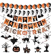 AhfuLife Halloween Party Decorations Set, Reusable Halloween Indoor Decorations Kit Including Hap...