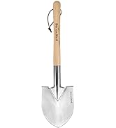 Berry&Bird Short Hand Shovel, 19.8’’ Digging Trowel for Gardening with Wood Handle Stainless Stee...