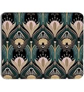 XUNLURY Art Deco Floral Mouse Pad, 1920s Maximalist Gothic Bats and Flowers Mouse Pads for Wirele...