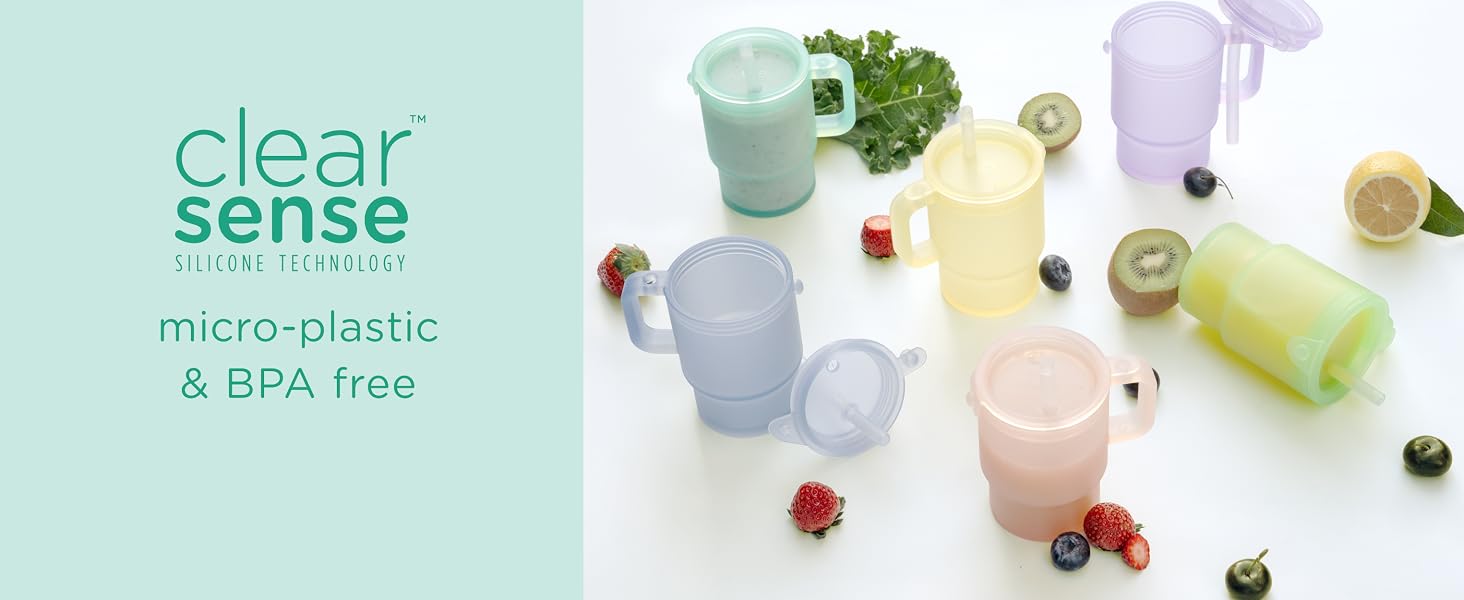 Clear Sense Silicone Technology. Micro-plastic & BPA Free