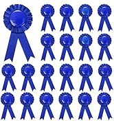 Nicunom 20 Pcs Blank Award Ribbons, Blue Prize Ribbons DIY Satin Recognition Participation Ribbon...
