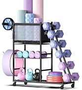 Mythinglogic Dumbbell Rack for Home Gym, Weight Rack for Dumbbells,Yoga Mat Holder for Yoga Mat a...