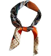 FONYVE Silk Feeling Scarf Medium Square Satin Head Scarf for Women 27.5 × 27.5 inches