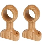 HEVSTIL 2-Pack Natural Wood Curtain Rod Brackets – Sturdy Wooden Curtain Rod Holders for 1.4" (1-...