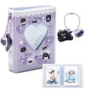 3 Inch Mini Photocard Album Kpop Photocard Binder, Catcan Photo Card Holder Book 40 Pockets With ...