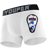 Youper Youth Elite Boxer Briefs w/Soft Athletic Cup, Boys Stretch Boxer Jock for Baseball & Football
