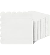 Cocktail Napkins Disposable, 100 Count White Scalloped Napkins, Dessert Napkins Beverage Napkins,...
