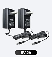 UL Listed 2PCS 5V 2A 2000mA 6FT Power Supply Adapter, 10W 0.5A 0.8A 1A 1.5A AC/DC Switching Adapt...