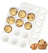 CAKETIME Silicone Muffin Pans for Baking, Regular 12 Cups and Mini 24 Cups Muffin Pan for Baking ...