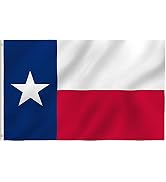 YukaBa Texas State Flag 3x5 FT Printed 2 Brass Grommets, Vivid Color, Fade Proof, Quality Polyest...
